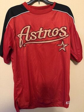 Vintage Houston Astros Stitches Jersey Shirt Men’s Medium Red Great Condition